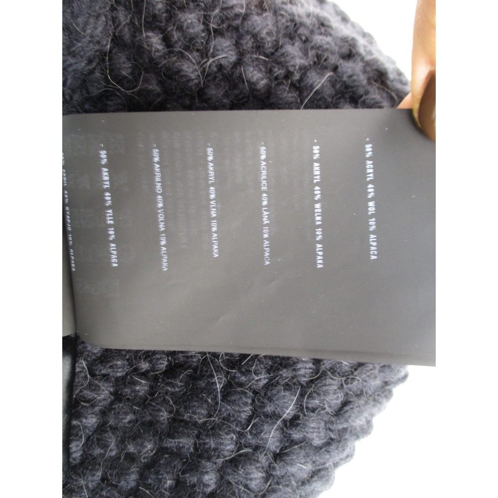 Prada Beanie Women TU Navy Blue Wool Alpaca Chunky Knit Linea Rossa Logo Hat - Picture 5 of 11